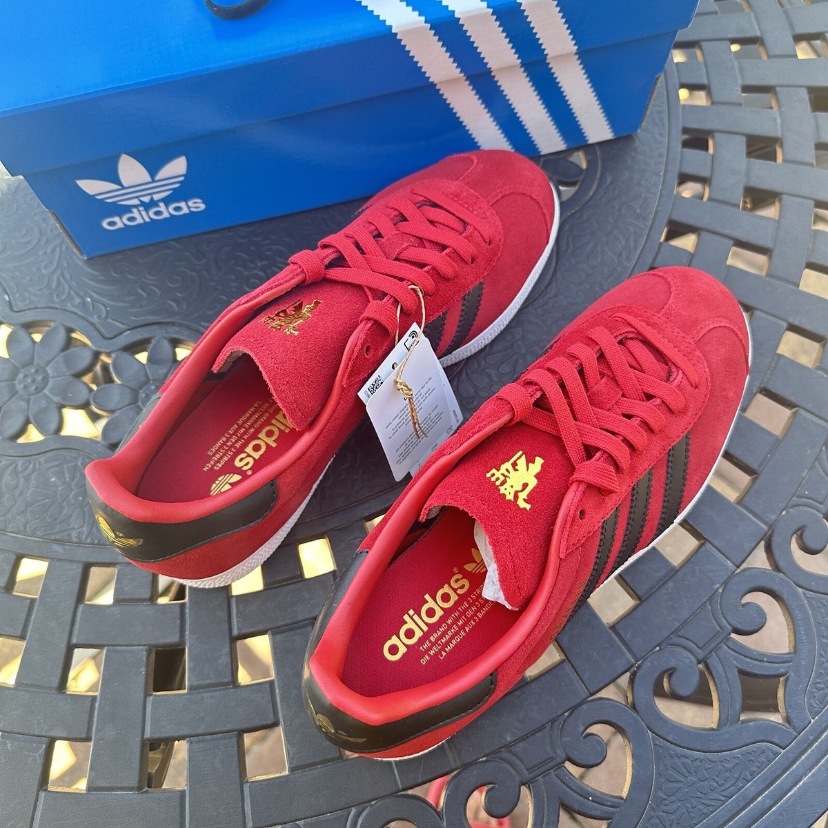 Adidas Manchester United x Gazelle Red Black Men's Athletic Adidas Manchester United x Gazelle Red Black Men's Athletic