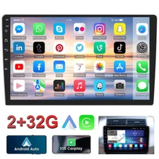 10" Car Radio Apple Carplay Auto Car Stereo Touch Screen Bluetooth Double 2Din 