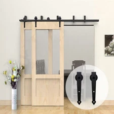 CCJH4-9FT Sliding Barn Door Hardware Arrow Shape Roller Set Single/Double/Bypass