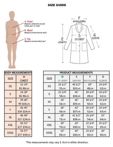 Men's Lab Coat Laboratory Doctor Workwear - Picture 17 of 53