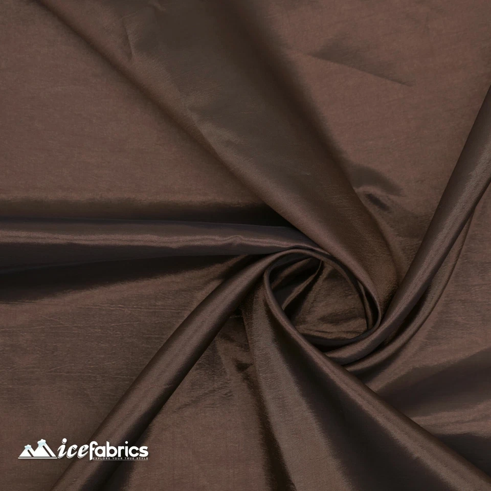 Brown Taffeta Fabric By The Yard- Solid Poly Taffeta Fabric- Decoration - Image 3 of 4
