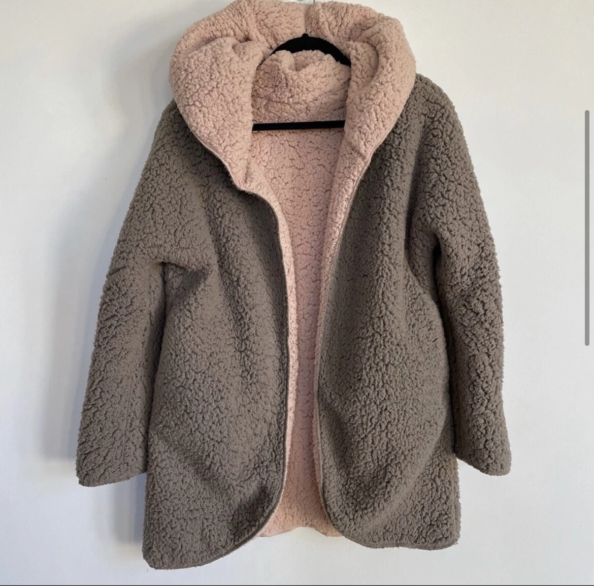 Urban outfitters shop pink teddy coat