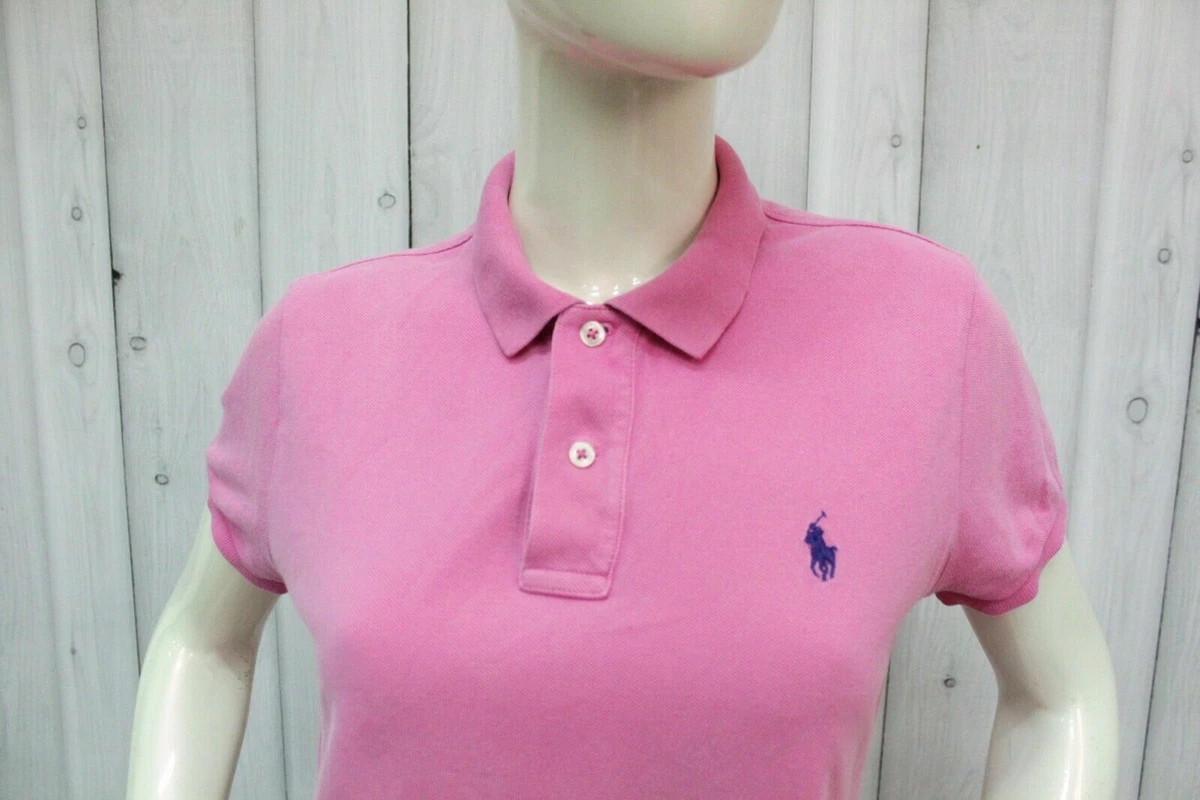 Polo Ralph Lauren Femme Taille L T shirt Manches Courtes En Coton Rose