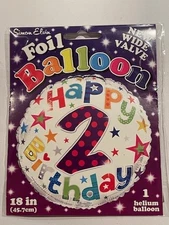 HAPPY SECOND BIRTHDAY FOIL HELIUM BALLOON