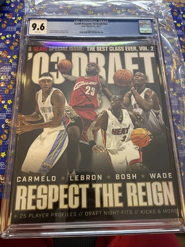 SLAM Presents '03 Draft 2003 Lebron James Carmelo Anthony Dwyane Wade CGC 9.6