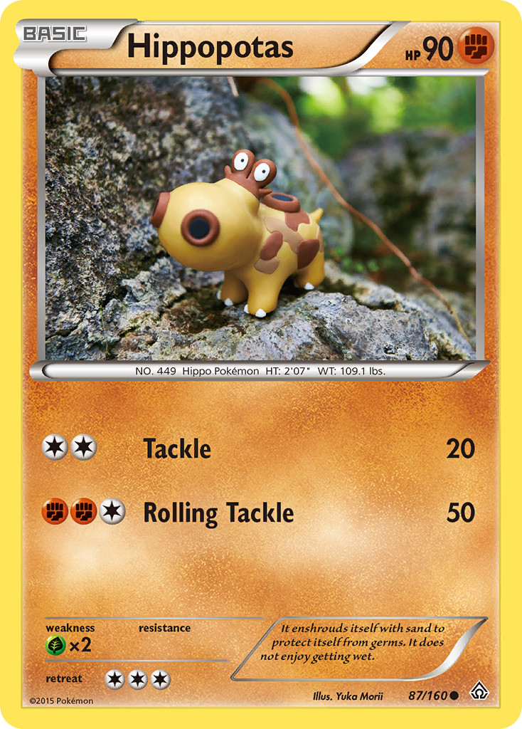 HIPPOPOTAS 87/160 COMMON PRIMAL CLASH POKEMON LIGHTLY PLAYED