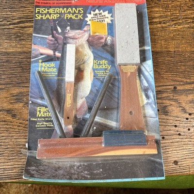 Smiths Vintage NOS Triple Sharpening Kit Fisherman s Sharp Pack Arkansas Stones