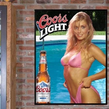 Coors Light Beer Poster 18x24 Heather Thoma Sexy Bar Man Cave Wall Art Decor