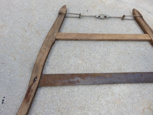 Vintage Buck/Bogen Säge Spannschloss Spanner Holzfäller Werkzeug Scheune Dekor 27,5" Klinge - Bild 2 von 8