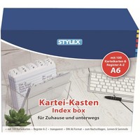 Stylex Karteikasten Mit 100 Karten, Din A6, Transparent