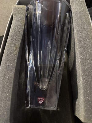 Vintage Orrefors Crystal Vase 9.5  Inch Tall, signed.