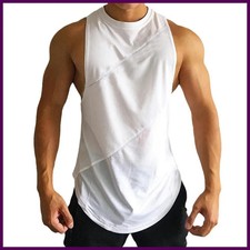 Men Bodybuilding Tank Top Gym Fitness Sleeveless Stringer Loose Summer