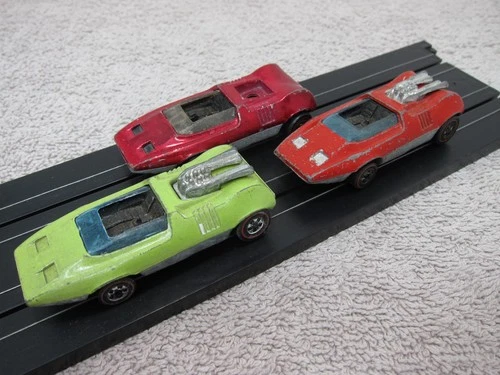 Vintage Hot Wheels Redline Set of 3 1969 Peeping Bomb Yellow and 2 Red READ