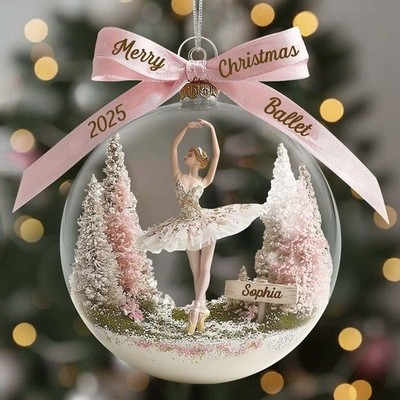 Personalized Awesome Ballet 2D Flat Acrylic Ornament, Custom Christmas Gift