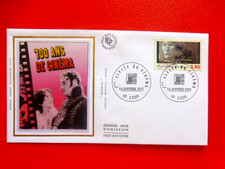 FDC sur soie 1er jour : 1995  1er Siècle du Cinéma  ( 100 Ans de Cinéma )