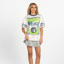 Women's The Wild Collective White Minnesota Lynx Vintage Drop-Shoulder Oversized