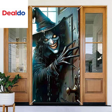 Halloween Door Cover Creepy Witch 71 X 35 Inch