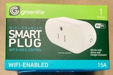 Greenlite Wifi Enabled Smart Plug App / Voice Control New Sealed Free Shipping!