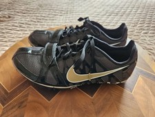 Nike Racing Sprint Zoom Rival Cleats Black Gold Track Field, EUC, Size 5
