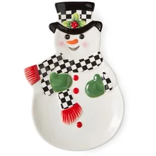 Spode Christmas Tree Snowman Figural Platter - Collectible Christmas Tableware