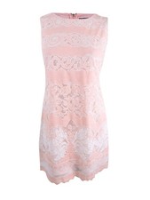 Tommy Hilfiger Women's Burnout Lace Sheath Dress (8, Blush/Ivory) 190607879144