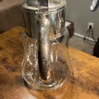 Vintage Pretty MCM Silver & Glass Lemonade - Tea Pitcher - Ice Cylinder 10.25” — photo 3