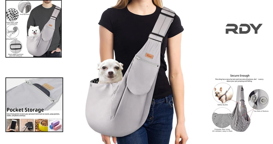 Portaeslinga reversible para perros y gatos con correas ajustables - Perfecto para viajar Foto 2 de 4