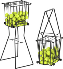 Tennis  Pickleball Hopper with Wheels   Ball Pick up Basket, Holds 75 Tennis Ba