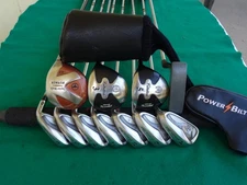 TaylorMade Burner PowerBilt Irons Driver Woods Complete Golf Club Set Mens RH
