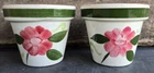 2 Vintage Stangl Pottery Flowerpots Hand Painted w/Original Label New Jersey