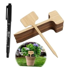 40 Pcs Square Garden Labels with Marker Pen, Waterproof Outdoor Plant Markers 