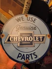 VINTAGE 1959 CHEVROLET GENUINE PARTS PORCELAIN METAL SIGN OLD CHEVY TRUCK AD 12"
