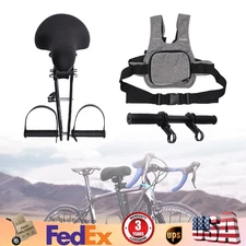 Complete Set Front Mounted Bicycle Seats Kids Bike Seat and Handlebar Accessory