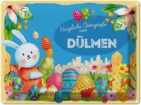 Blechschild 30X40 Cm Ostern OstergrüßE DÜLmen Gruß Deko Geschenk Metall Schild