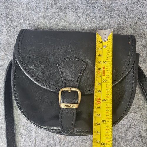 I Medici Firenze Cross Body Saddle Bag 100% Genuine Thick Leather Made In Italy - Foto 14 di 17