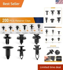 GOOACC Universal Plastic Fender Clips,200 Pcs Push Bumper Fastener Rivet Clips w