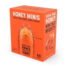Nature Nate's Honey Minis: 100 Pure Raw and Unfiltered Honey - 20 Single Serve