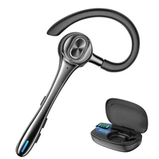 Bluetooth Earpiece Wireless Headset with Noise Cancelling Microphone 160H Sta...