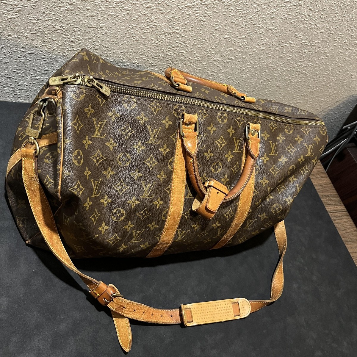 Vintage Louis Vuitton Keepall 55 Bag Mens Brown Monogram Travel