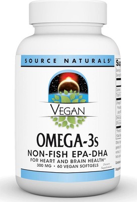 Source Naturals Vegan Omega-3s, Non-Fish EPA-DHA, for Heart and Brain Health 300