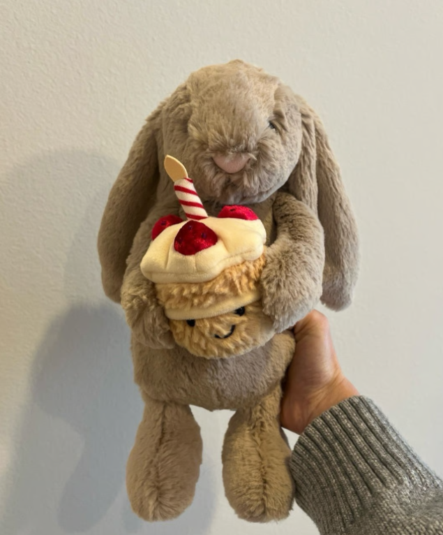 Jellycat Bashful Beige Bunny Birthday Cake Plush Toy Soft Gift