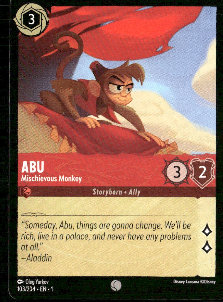ABU - MISCHIEVOUS MONKEY 103/204 COMMON THE FIRST CHAPTER LORCANA NM