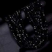 10 Strand Amazing Cut Black Spinel 382 Cts Beaded Beautiful Necklace VK 43 E657