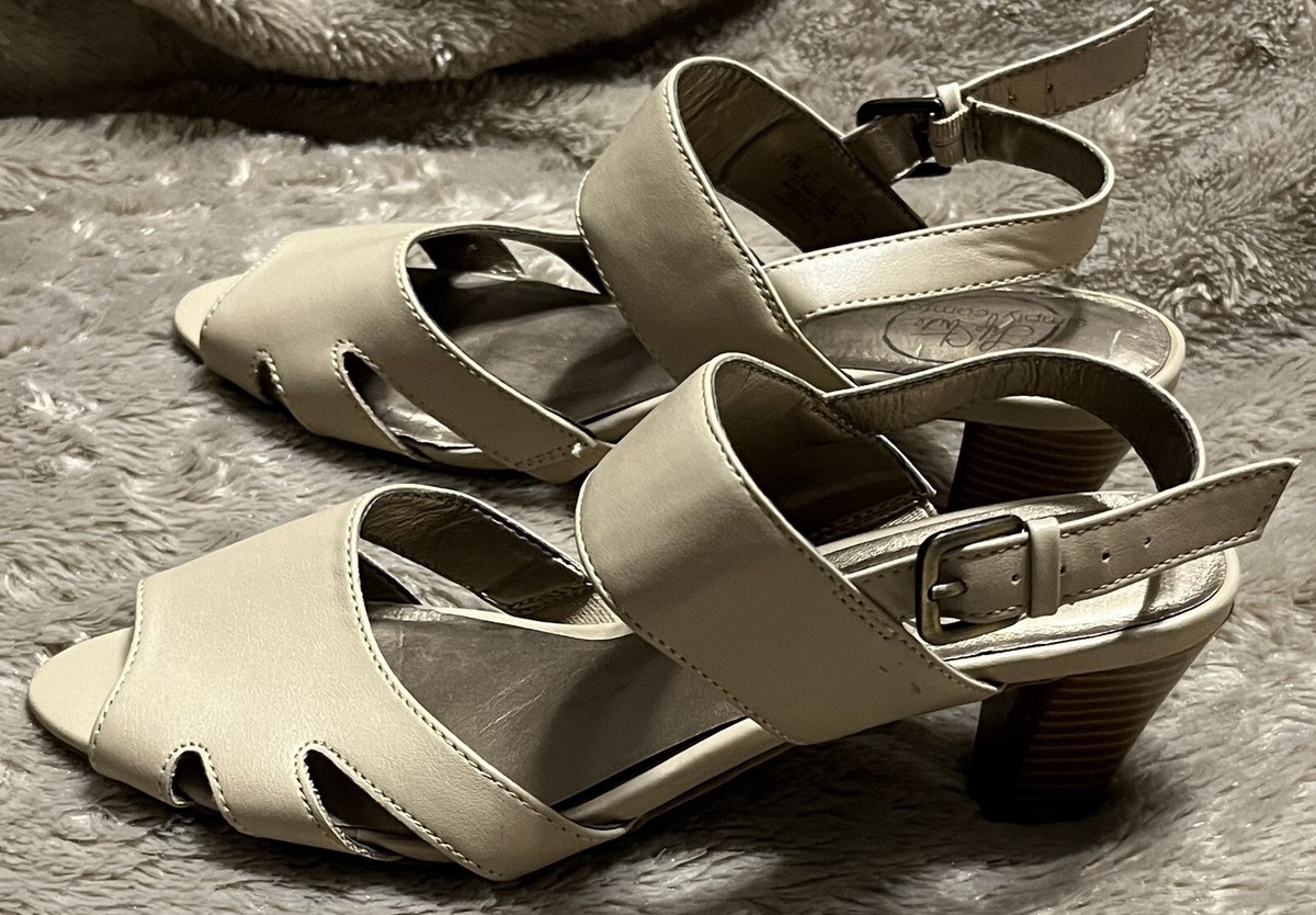 LifeStride Helene Nude Dress Strappy Heeled Sandals Womens Size