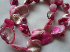 13 3/4" Str MotherOfPearl Shell Odd Shaped Bds Pink 12-20mm Long A456 DNG