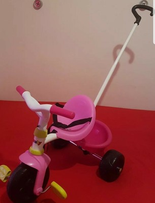 Tricycle Velo Enfant Bebe Evolutif Smoby Canne Parentale Acier Bleu Ou Rose Sports Vacances Velos