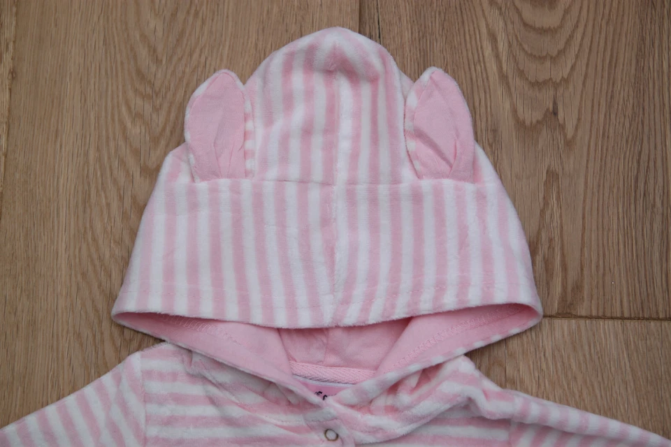 Mono con capucha de terciopelo Juicy Couture para bebé niña ~ rosa y marfil ~ talla 3-6M ~ Foto 2 de 4