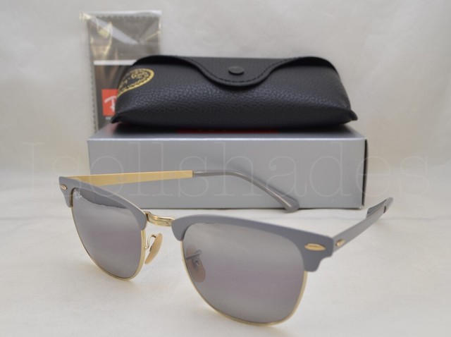 Ray Ban Clubmaster Metal Rb3716 9158ah 51 Gold Matte Grey W Gray Mirror Lens For Sale Online Ebay