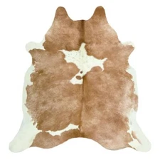 8x7 FEET ! Real BEIGE & WHITE Cowhide Rug natural hair Cowhides Cow Hide skin