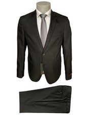 Reporter Men's Tailored Dress, Black Striped Regular Fit Wool Blend, -60 .